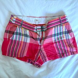 J Crew Stretch Chino Short | Pink Gingham | Size 6